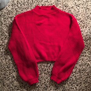Red turtleneck knitted sweater nastygal